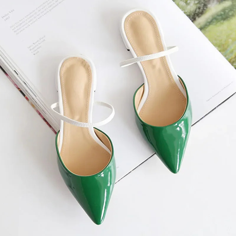 Pointed Flat Slippers Female Summer Fashion Toe Cap Wear Cool Drag Girl Womens Half Slippers 250526BJ - view 3