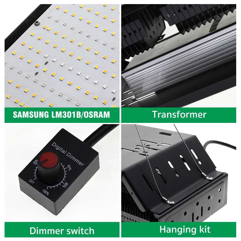LED Intelligent Plant Lamp 50W 240W Full Spectrum Light with Hook Dimming Switch Vegetable Flowers Growing LightXJ250526
