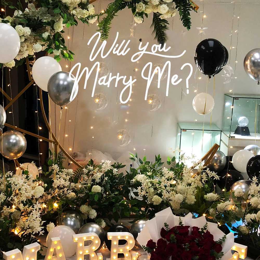 Will You Marry Me Neon Sign for Wedding Decorations 26.7 inches Large Marry Me Sign for Proposal Party Romantic LED Sign Light W250526