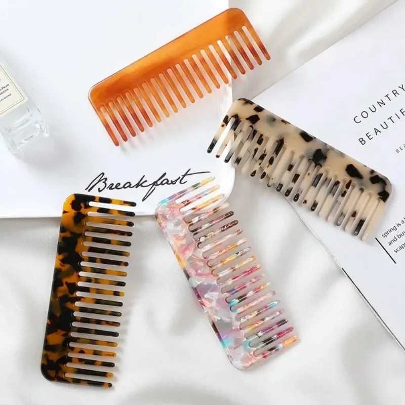 Wide Teeth Acetate Hair Combs Anti-static Massage Hair Brush Hairdressing Colorful Hairdress Salon Styling Traveling Accessories R250526