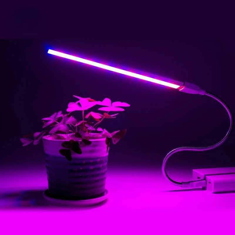 USB 5V LED Grow Light Full Spectrum with Flexible Hose Plant Growth Lamp Seedling Greenhouse Hydroponic Growing LightXJ250526