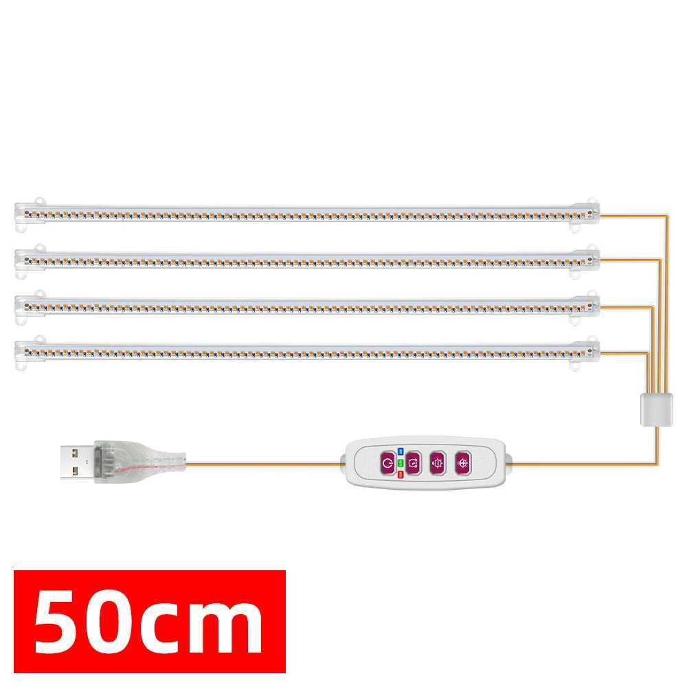 1/2/3/4Heads Indoor Plant LED Grow Light Strip Tube USB Full Spectrum Phyto Lamp Dimmable Timer Seedlings Vegetables Flower Grow LampXJ250526