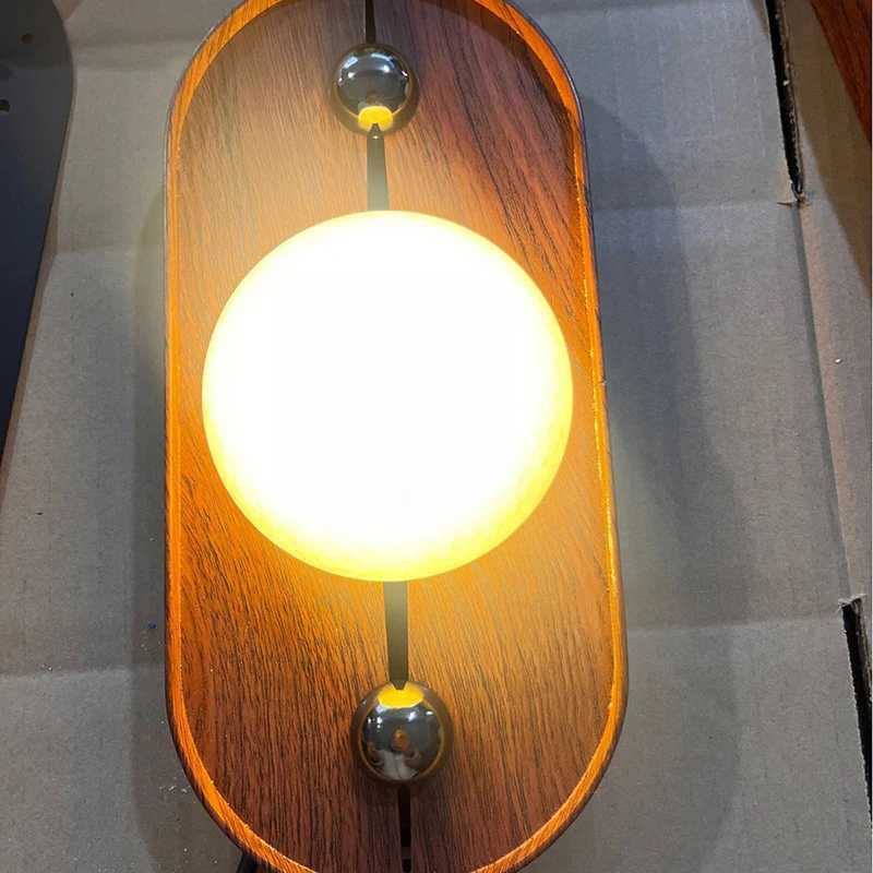 Natural Wooden Wall Lamp Stone Material Home Art Retro Lights for Bedroom Living Room Corridor Aside Wall Sconce Light FixturesXJ250526