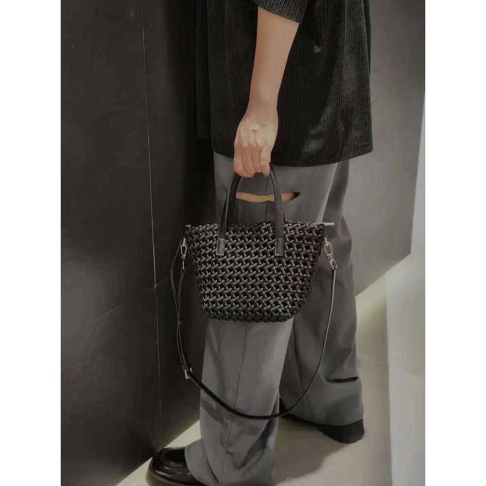 Designer Bag Women s elegant cross polyester Weaving shoulder Beach Shopping Woven Bucket bag