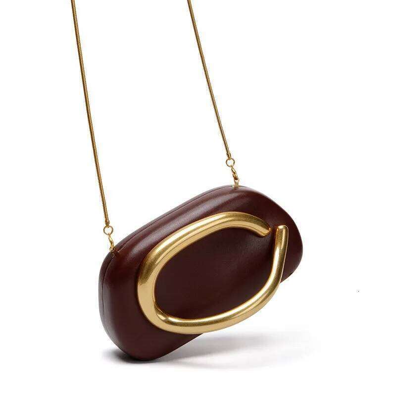 Designer Box Clutch Bag Vintage Women's Leather Shoulder Handbag Gold Closure Lady Evening Wedding Purse Female Wallets