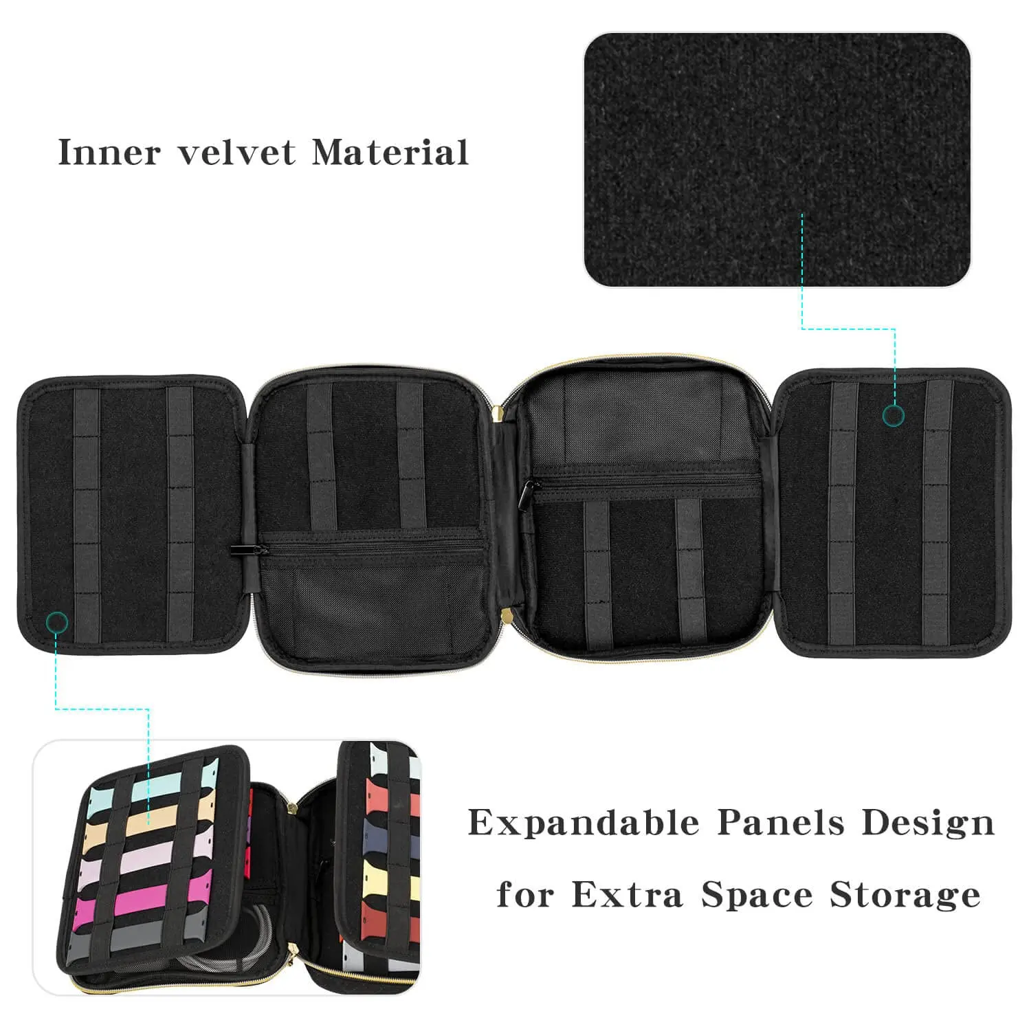 Watch Band Organizer -Watch Straps Holder Carrying Case Storage Bag Travel Pouch Women Men Most Sizes of Watch Bands Accessories
