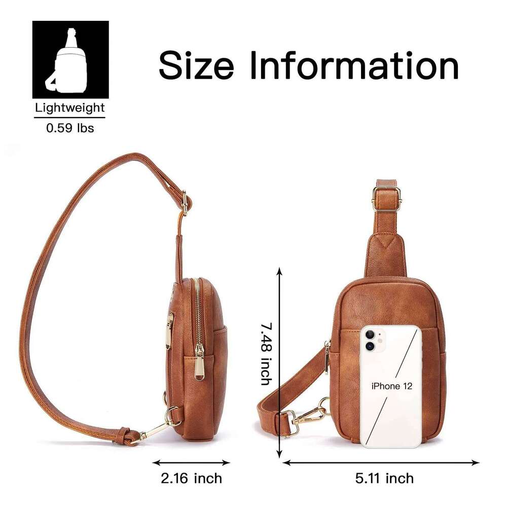 Women's Bags Designer Europe And The United States Portable Large Capacity Chest Single Bag Shoulder Strap Multi-Bag Mouth Function Zippe