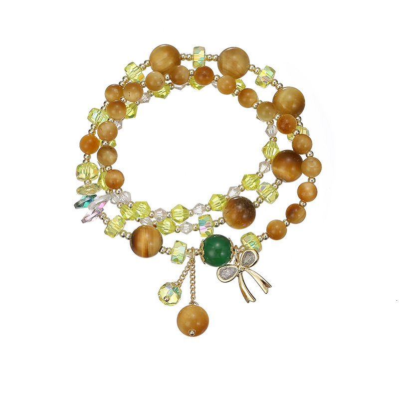 with Butterfly Knot Pendant Bracelet, Handmade Colored Crystal Jewelry for Women