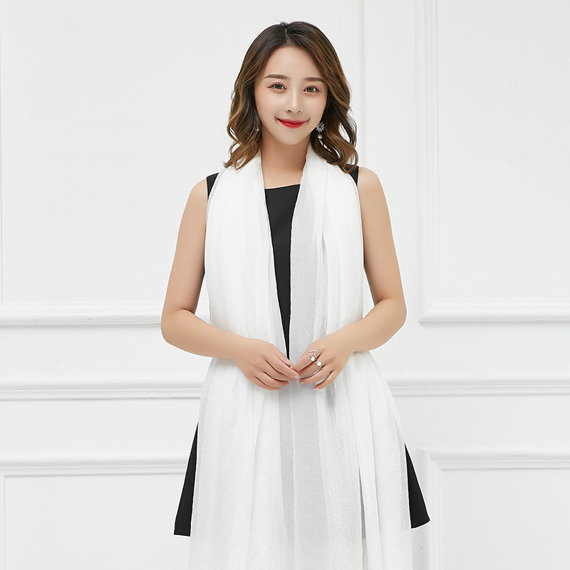 K831 Chiffon scarf solid color bright red beach scarf long gauze scarf air conditioning shawl sunscreen square dance scarf