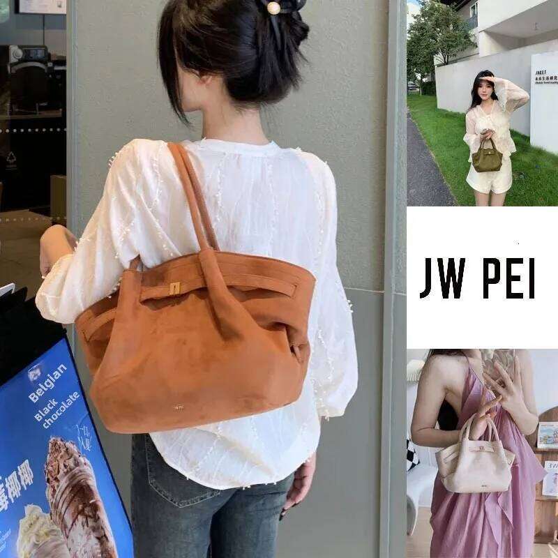 High-End Feel JW Dumpling Shape Chamois Leather Tote Large Single Shoulder Slant Crossbody Bag For Women's Daily Commute