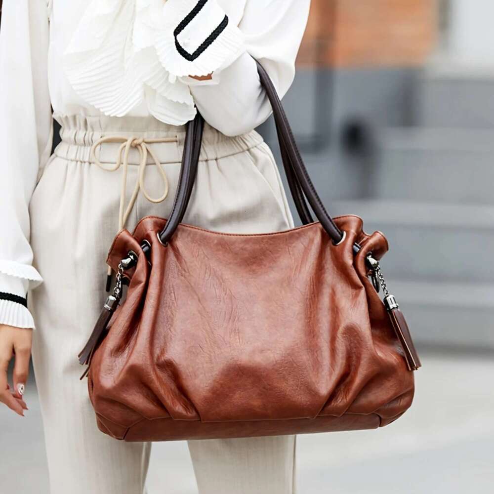 Vintage Soft Tote Large Capacity Shoulder Bag Women s Retro Handbag Purse For Commute bag