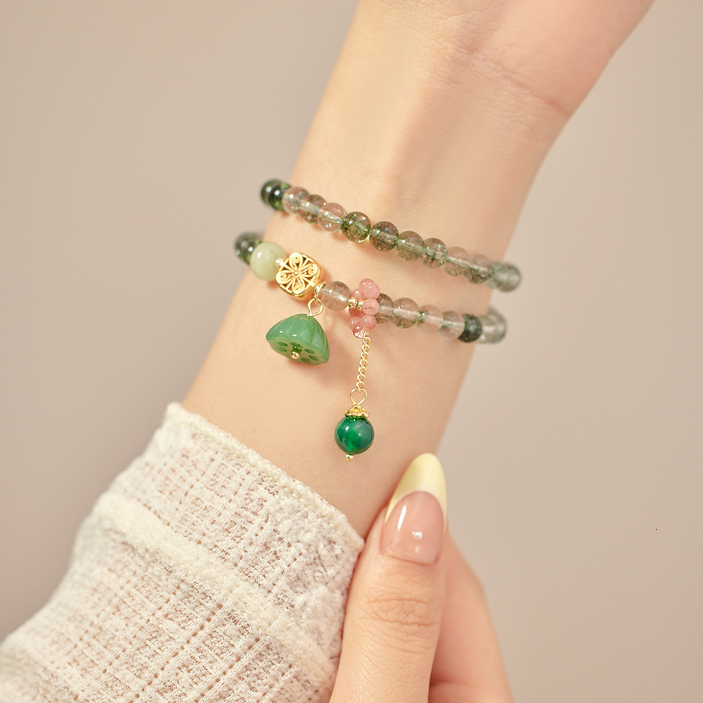 Jewelry layering strawberry crystal for couples and girlfriends, temple style new Chinese jewelry bracelet