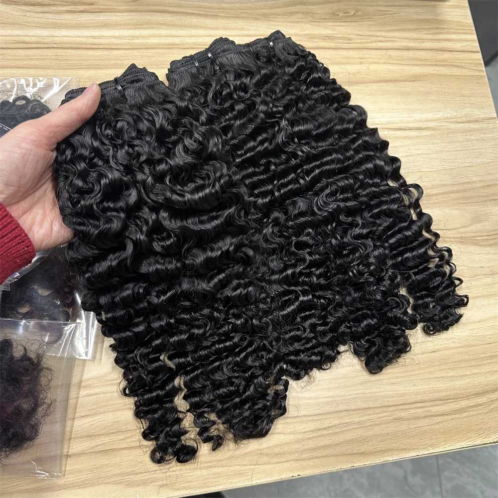 3C4A Burmese Curly Hair Bundles Virgin Human Hair Burmese Vietnamese Raw Human Hair Extensions Wholesale For Full Head 18A S25526