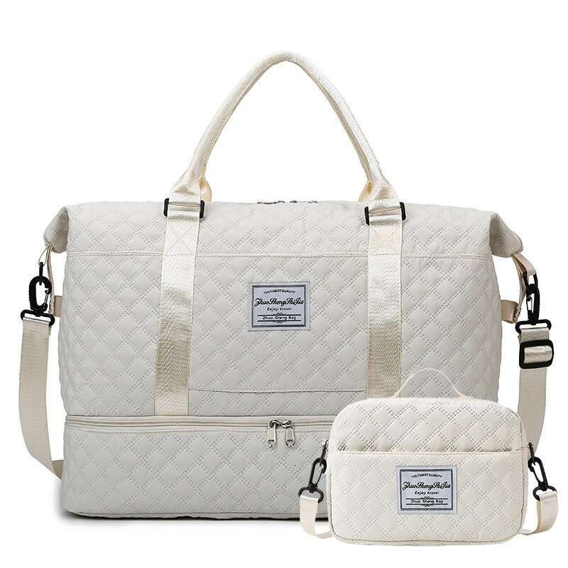 Business Trip Travel Outdoor with Independent Shoe Compartment, Mother-Daughter Diamond Pattern, Dry-Wet Separation Sports Handbag, Yoga Fitness Bag