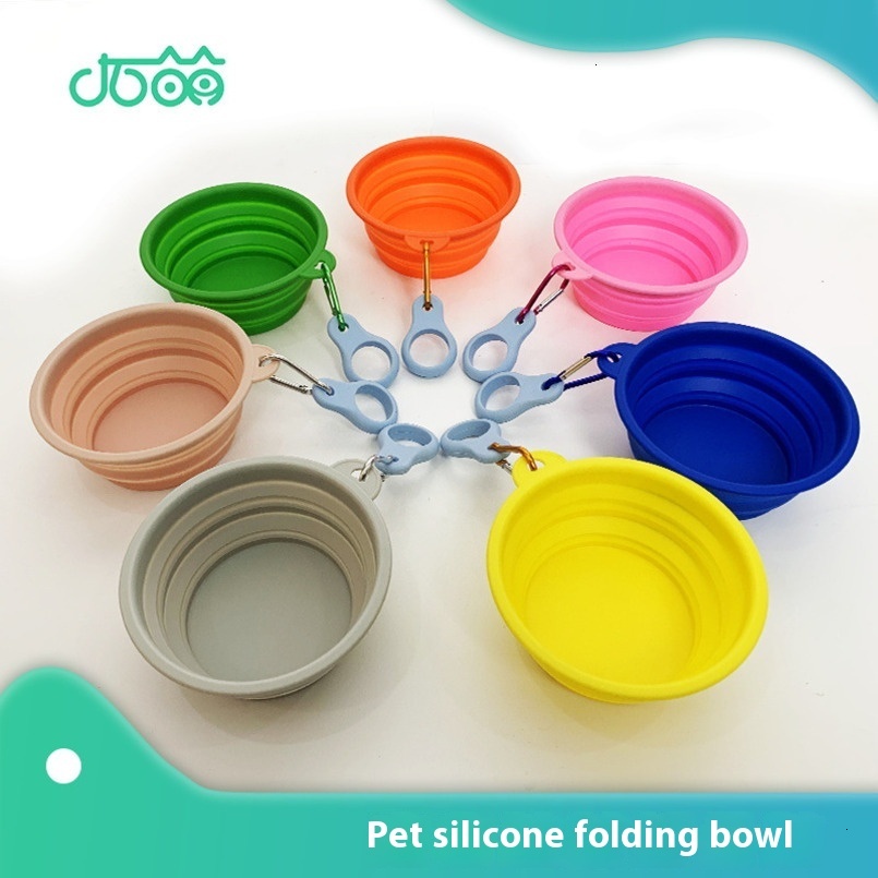 Pet Folding Small Silicone Anti-Spill Feeding Outdoor Supplies Dog Food Bowl