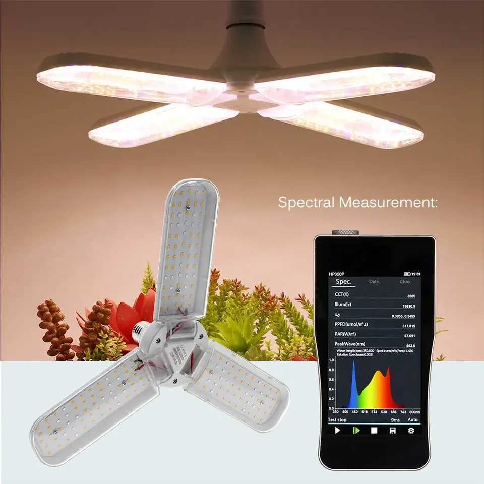 24W 36W 48W LED Grow Light E27 Foldable Phyto Lamp Full Spectrum SMD2835 Bulb for Indoor Plants Bloom Flowering Grow Lamp GardenXJ250526