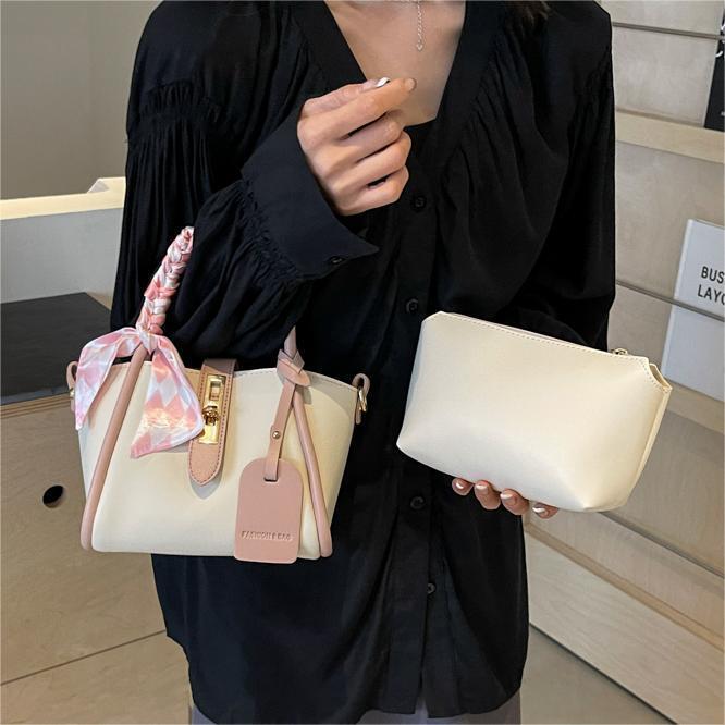 Free Shipping Urban Fashion Women's Designer Shoulder Bag Popular Handheld Vegetable Basket New Contrasting Color Splicing Handbag Simple Bucket 