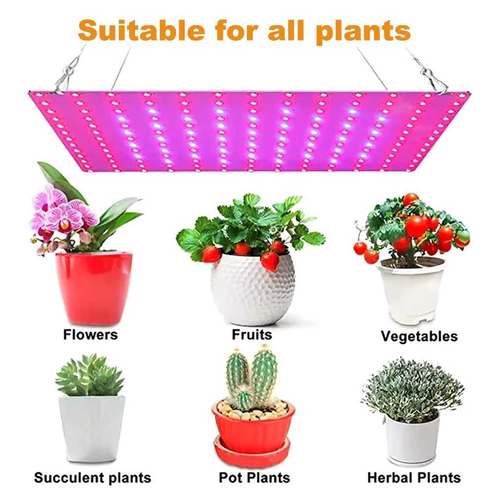 45W Full Spectrum LED Grow Light UV/IR 169 LEDs Plant Lamp Energy-Saving with Hanging Stands for Herbs/Vegetables Indoor GardenXJ250526