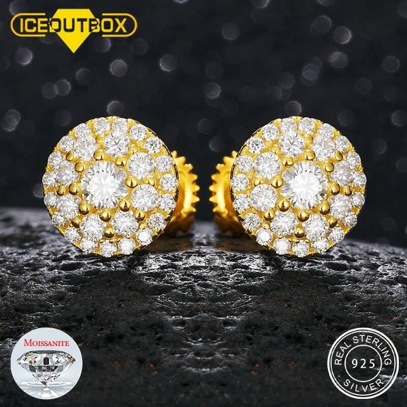 S Sterling Moissanite Earring For Women Fine Aro Mujer Oreja Sier Jewelry Wedding Stud Earrings Exquisite Gift