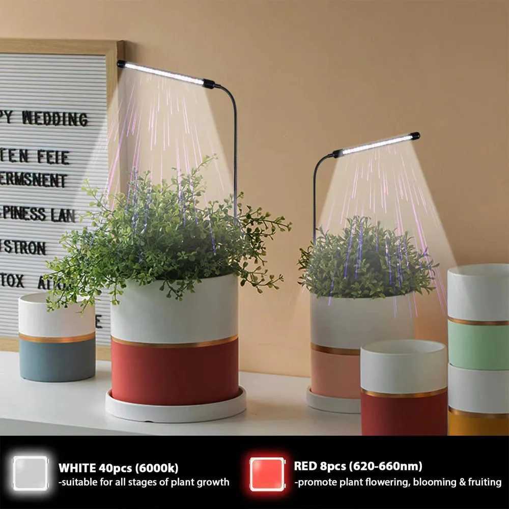 USB Plant Growth Lamp LED Full-Spectrum Plant Lamp 5V Solar White Plant Sowing Greenhouse Hydroponics 48LED Growth LampXJ250526