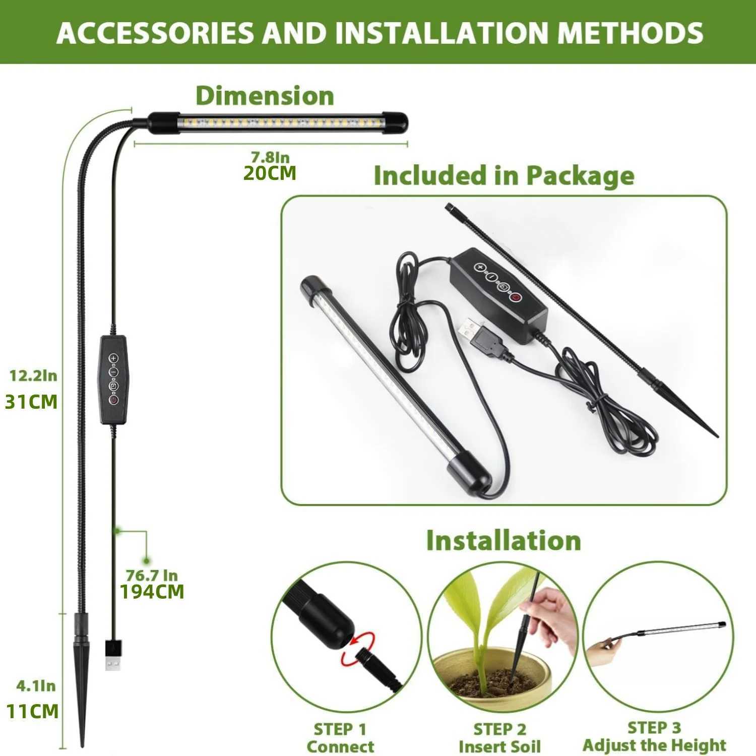 KEBINCPLED USB 5V Grow Lamp Full Spectrum Plant Lights With Control Fitolamp Lights Home Indoor Flower Seedling Clip Phyto LampXJ250526