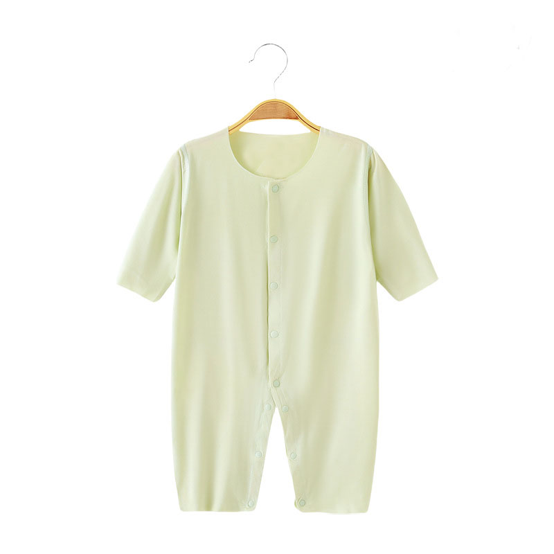 Customized Logo Summer Newborn Baby Toddler Boys Girls Clothing Long Sleeve Cotton Ammonia Bodysuit Baby Short Bodysuit