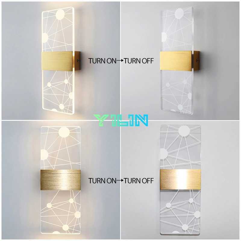 Indoor Acrylic Wall Lamp 6W Modern LED Wall Light Nordic Sconce Lamps Balcony Aisle Bedside Lights For Home Decoration AC85-265VXJ250526