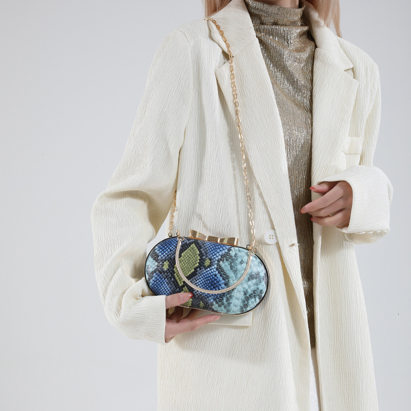 Snake Skin Pattern Personality Fashion High-end Luxury Women's Chain Crossbody Shoulder Bag