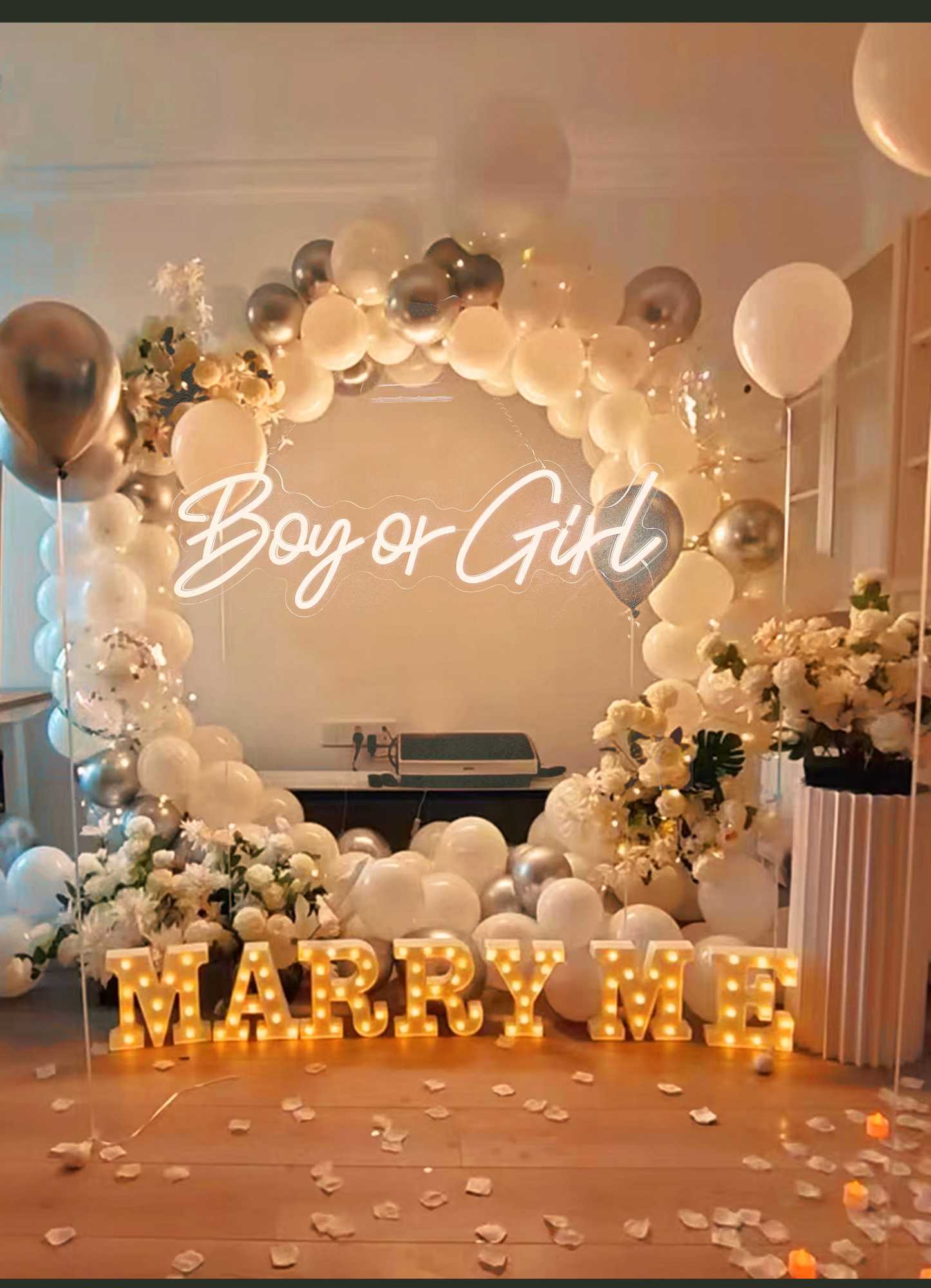 Large LED Light 76cm Boy or Girl Neon Sign for Gender Reveal Baby Birthday Party Decoration Bedroom Festive Lights W250526