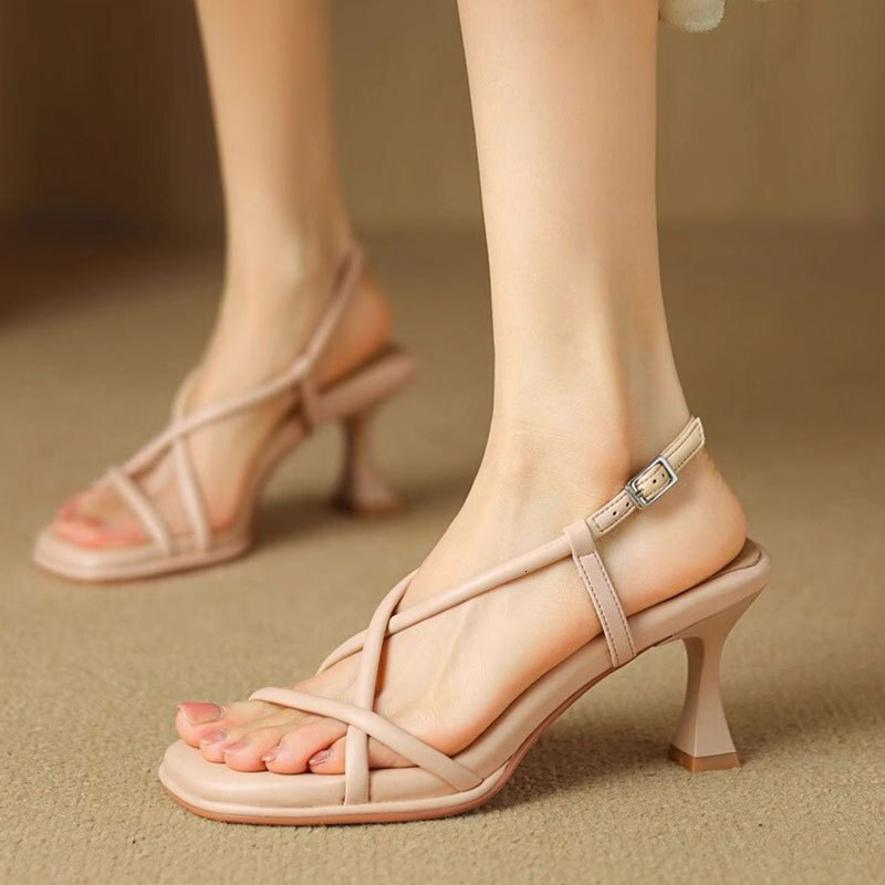 Summer New Sandals For Women S Casual Shoes Outdoor Wear With Thin Heels And Soft Soles French Style Exquisite High Heels Evening Breeze Gentle Shoes 