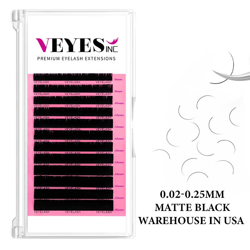 Veyes Inc Wholesale Soft PBT Cashmere Lash Extensions Easy Fan Lashes with Siberian Mink Incroyable Curl BC