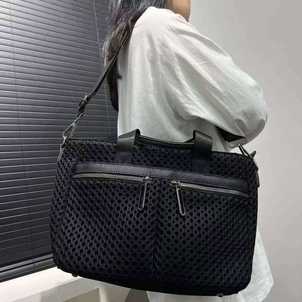 Women's Bags Designer Fashionable Casual Women's Mesh Handbag, Lightweight And Multi Pocket Splicing Handbag Suitable For Daily Use