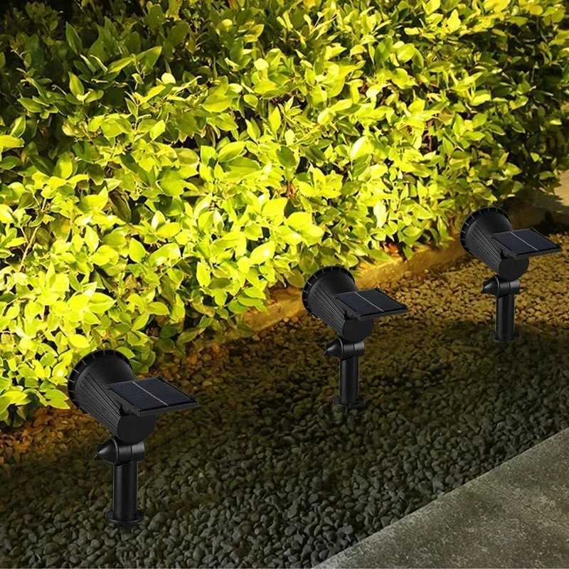 9 LED Solar Spotlights Outdoor IP65 Waterproof Brightness Adjustable Spot Light Garden Backyard Driveway Patio Decor LampXJ250526