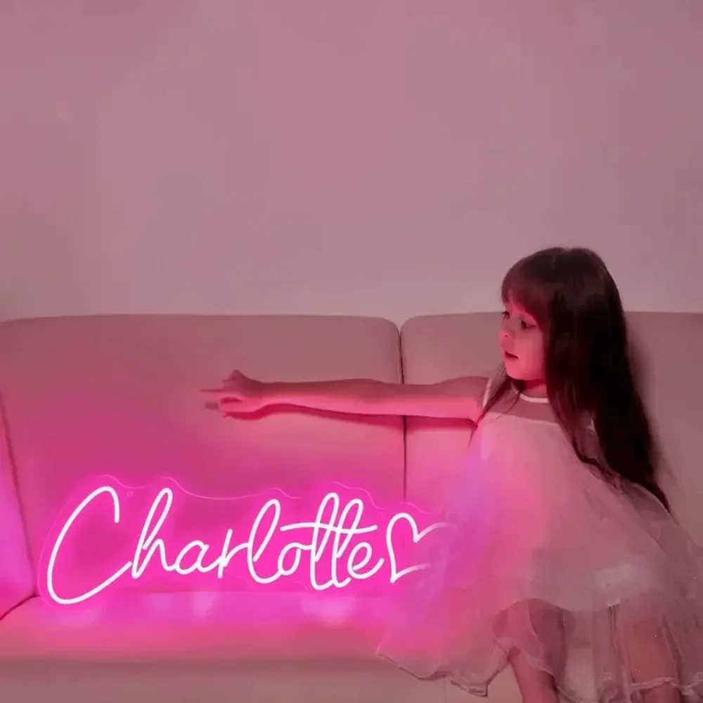 Custom Neon LED Sign Customized Kids Name USB Neon for Room Bedroom Wall Hanging Decor Birthday Party Personalized Neon Signs W250526