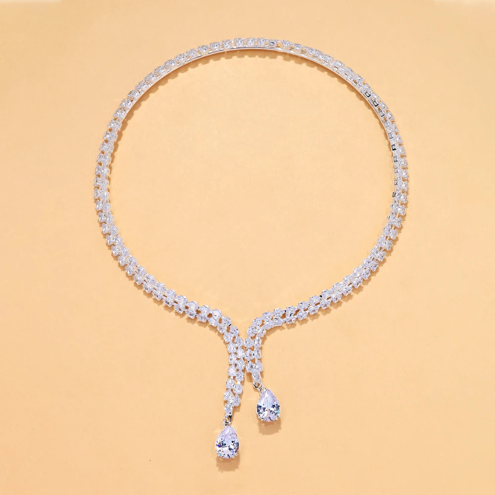 Stonefans Pendant Choker Necklace Jewelry for Women Bridal Deco Day Collar Crystal Gift Wedding Water Drop Necklaces Anniversary 250519