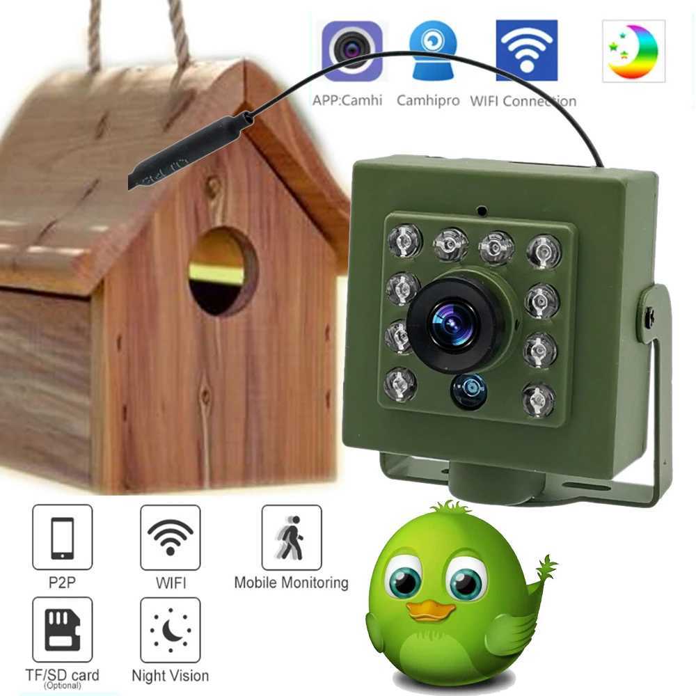 Green Wifi Bird Box Camera Au 1920P 1080P IR CUT Night Vision RTSP FTP Mini IP IPC Pet Nest Bird Watching 2.8mm lens CamhiC250526