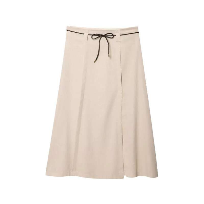 TRAF Womenskirt Belt 2 Backless V Neck Halter Tops With Button Long Skirts Two Piece Set Women Outfit