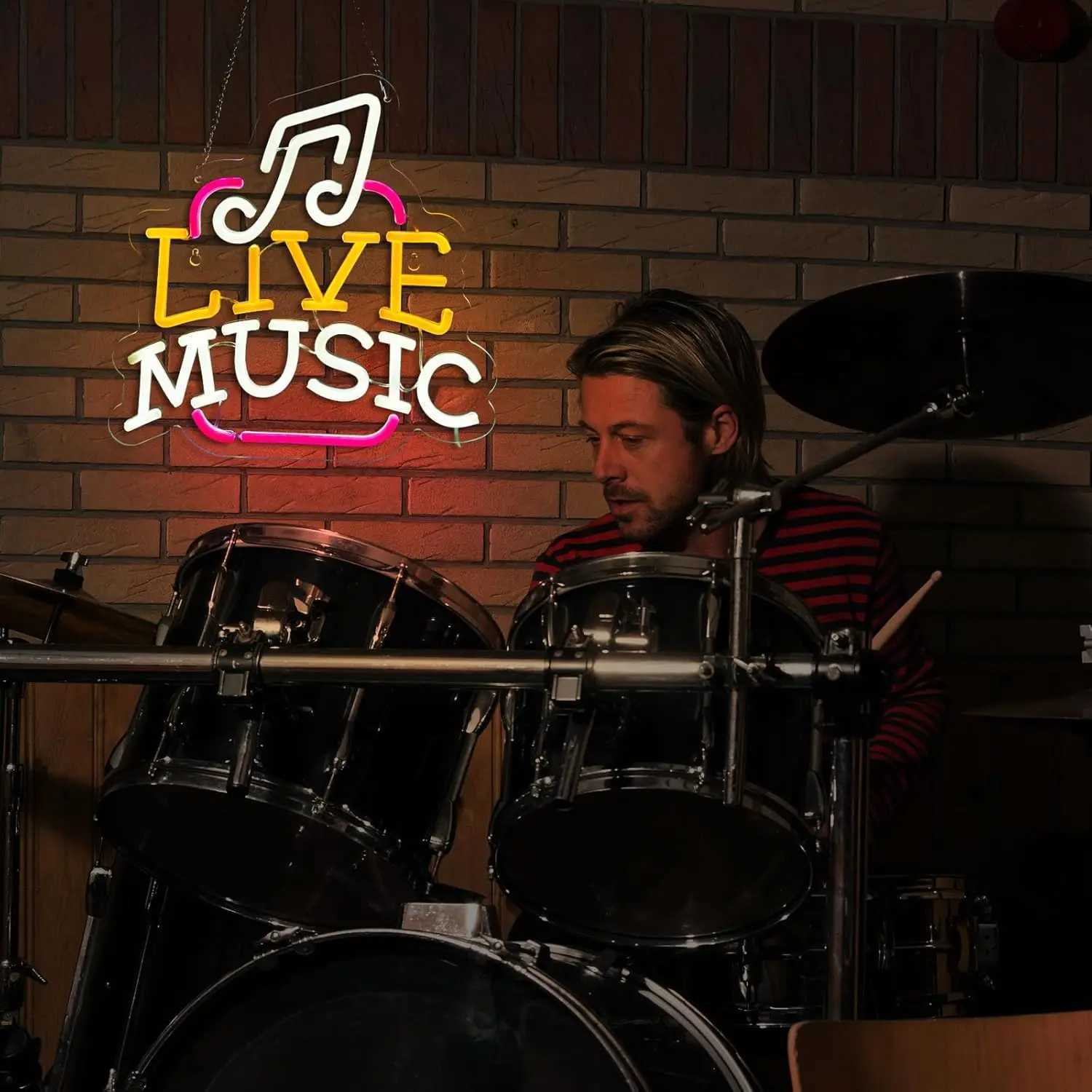 Live Music Neon Sign USB Dimmable Energy-Saving LED Neon Light for Bedroom Bar Club Studio Party Neon Decoration Gift W250526