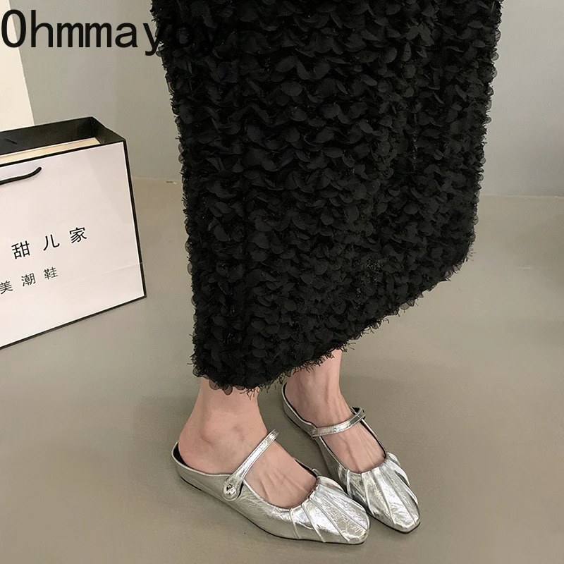 Spring Summer Women Mules Slippers Shoes Fashion Cover Toe Slip On Slides Casual Street Style Flats 250526