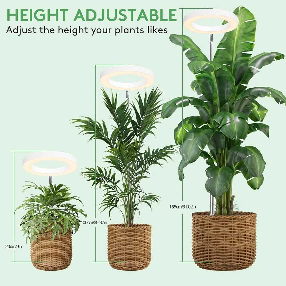 160cm Height Ring Grow Lights USB Adjustable Indoor Plants Full Spectrum Large Plant Light For Indoor Plants LED Growing LampXJ250526