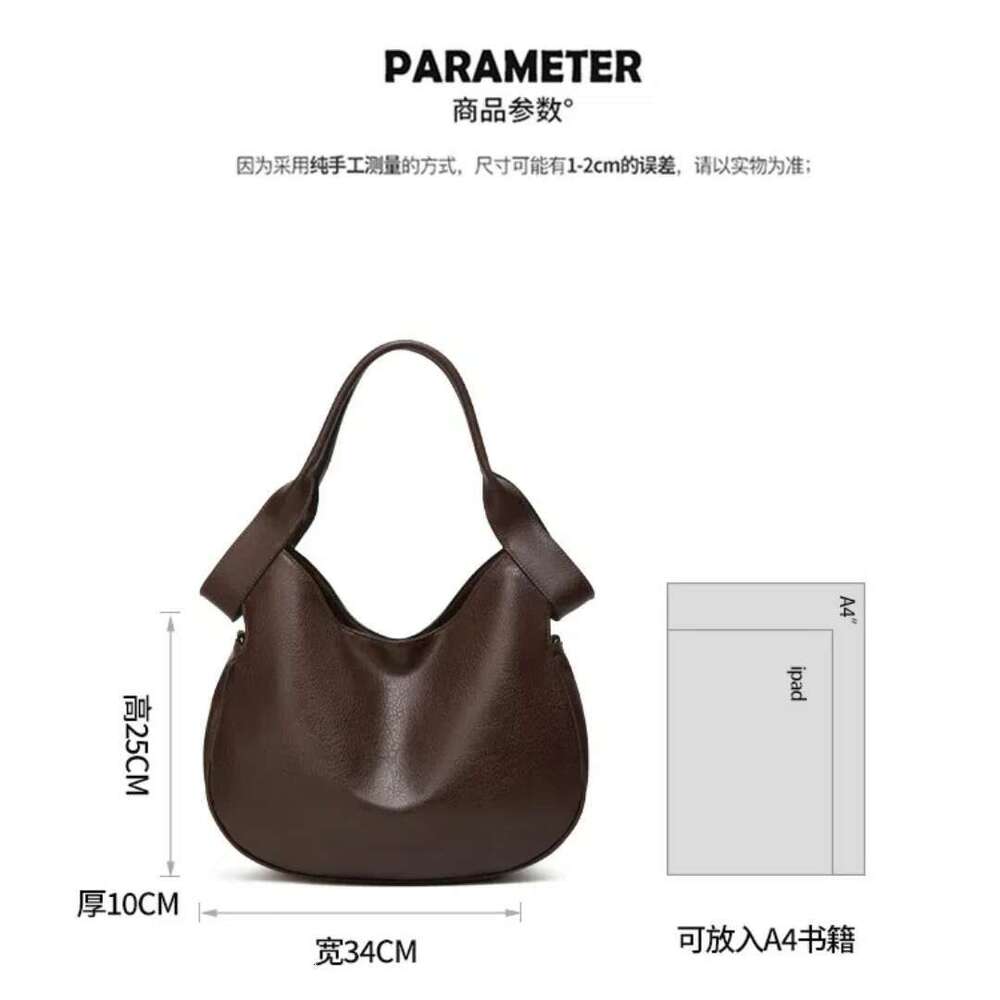 Women s New One Shoulder Large Capacity Commuting Bucket Handbag Lazy Underarm Oil Leather Tote Bag bag