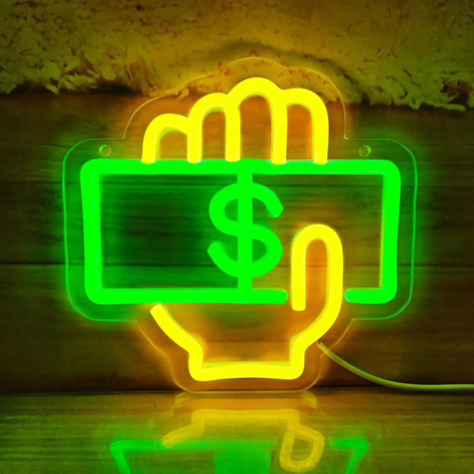 Money Neon Sign LED Neon light for Supermarkets Bar Coffee Shop Game Room Restaurant Room wall decoration light. W250526