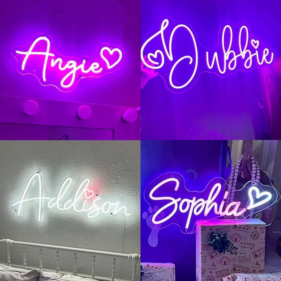 Name Neon Sign LED Dimmable Custom Neon Sign Wedding Birthday Customized Gifts Boy Girl Bedroom Wall Decor Hanging Neon USB 5V W250526