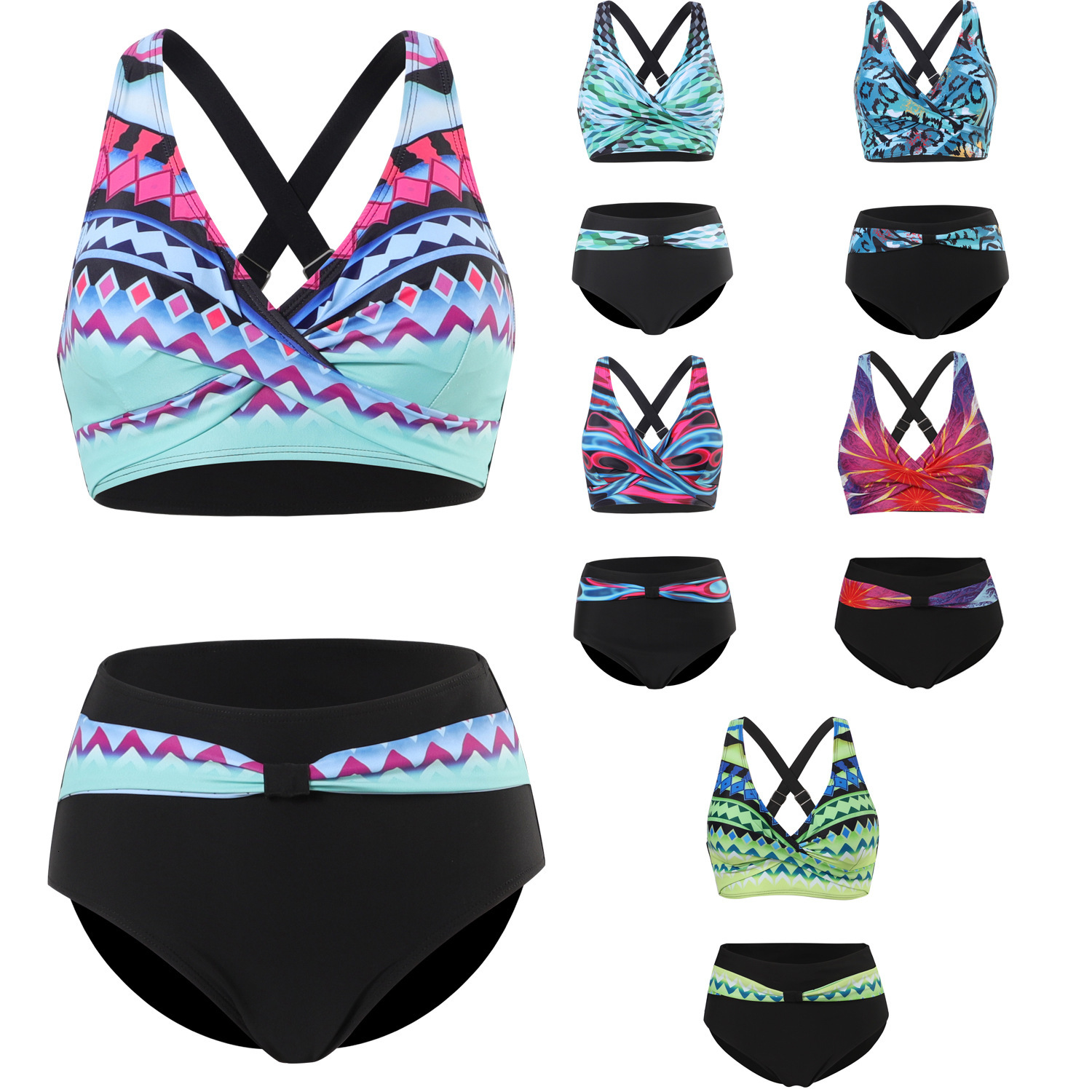 Free Shipping 2025 New Women's Sexy Bikini Swimsuit European And American Small Fresh Split Swimsuit Women's Bikini Sexy Cross-border Hot Bi