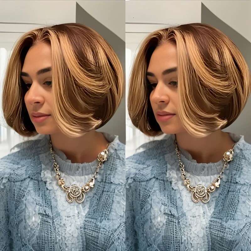 13x4 Lace Front Short Bob Pixie Cut Human Wig 8 Inch for Women Pre Plucked with Baby Brazilian Remy Hair