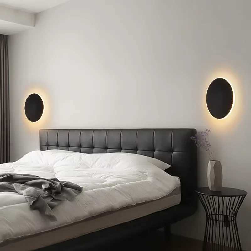 Indoor Round Wall Lamp/Modern Minimalist Style Bedroom Bedside Table Staircase Porch/LED Light Source Human Body Touch SensorXJ250526