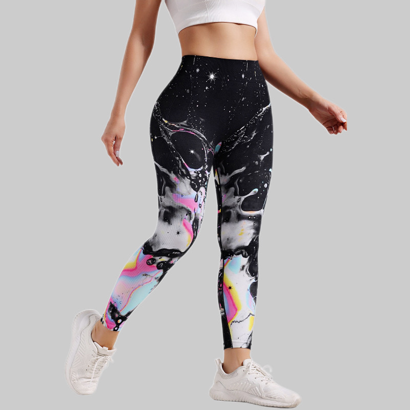 Digital Printed Yoga Pants Women's Running Fitness Sports Hip Lifting Leggings Outdoor High Waist Sports Pants