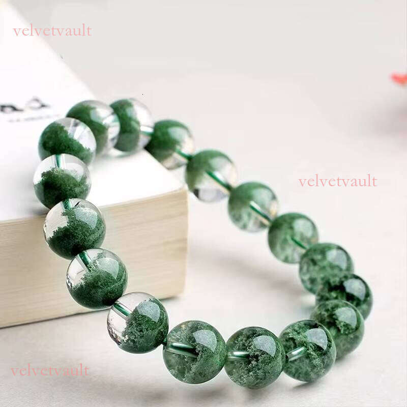 Natural Crystal Quartz Green Phantom Bracelet Treasure Bowl Beads Lucky Stone