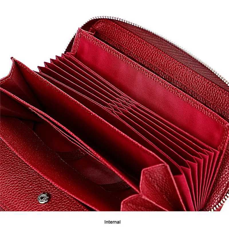 Anti-theft Brush Genuine Leather Purse Women 2025 New Ladies First Layer Cow Leather Wallet Large Capacity Female Clutch Bag Z250527