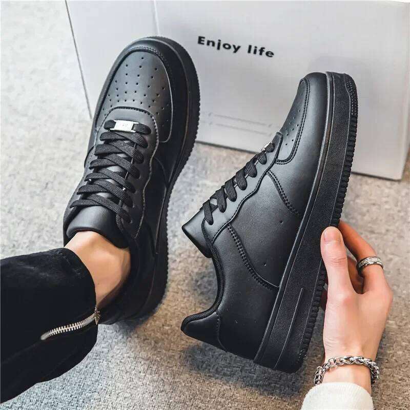 Autumn Sneakers Black Breathable Sport Trendy Kitchen Casual Rubber Outsole Winter Season Men's Shoes